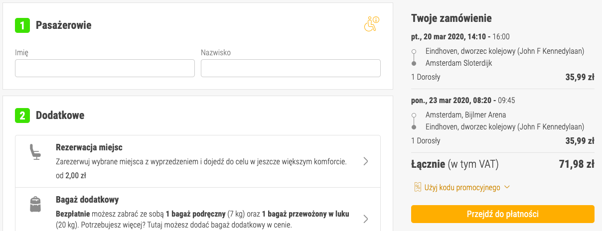 zarezerwuj przejazdy do amsterdamu