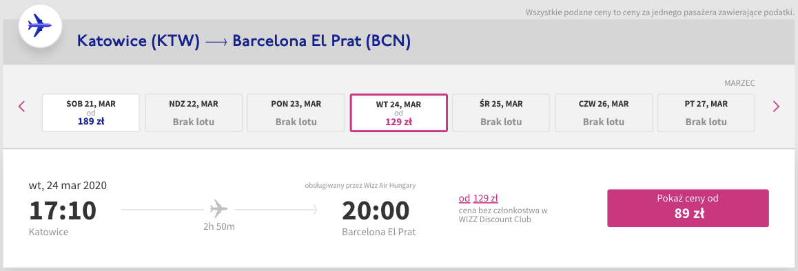 zarezerwuj loty do barcelony