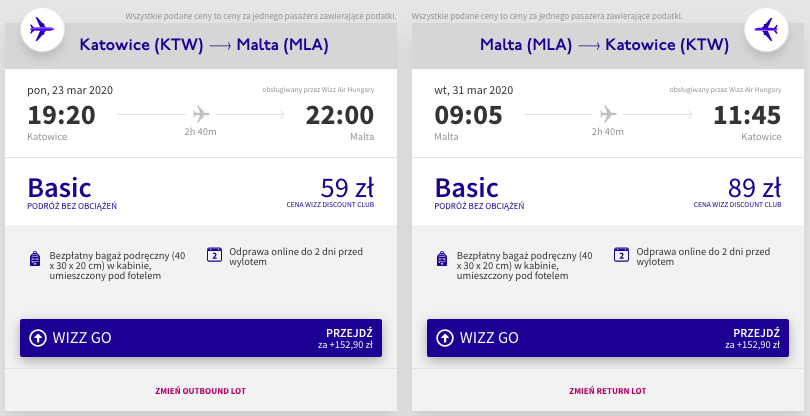 zarezerwuj loty na malte