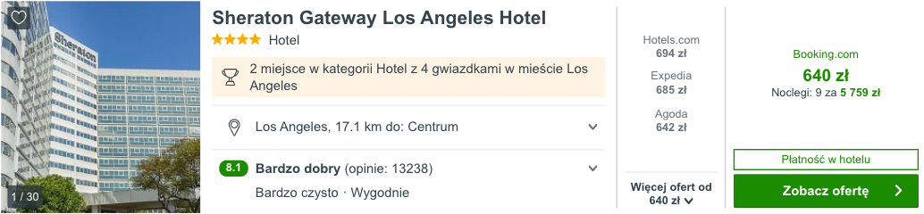 zarezerwuj hotel w los angeles