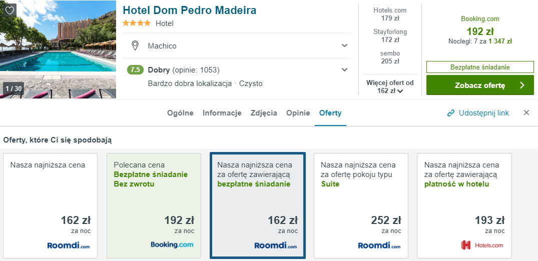 Hotel na Maderze
