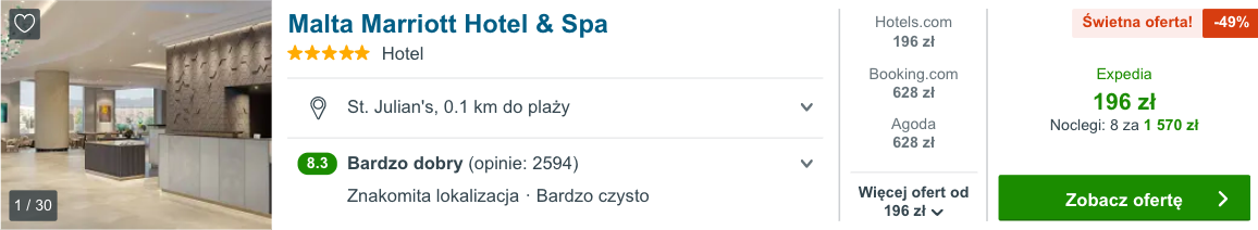 zarezerwuj hotel na malcie