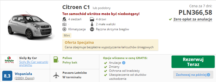 rezerwacja auta
