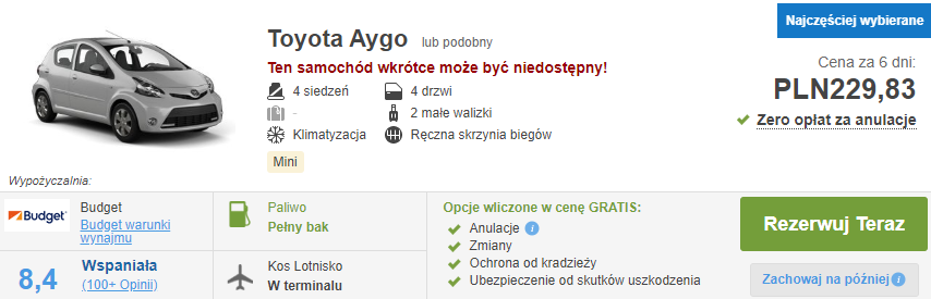 Samochód na Kos