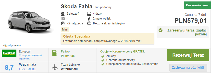 rezerwacja auta
