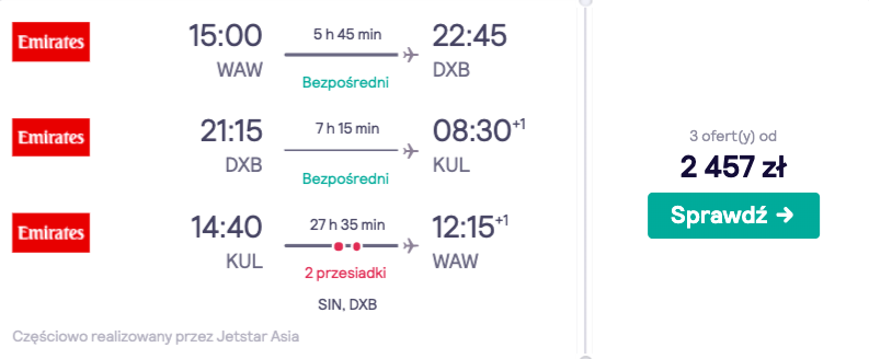 zarezerwuj loty do kuala lumpur