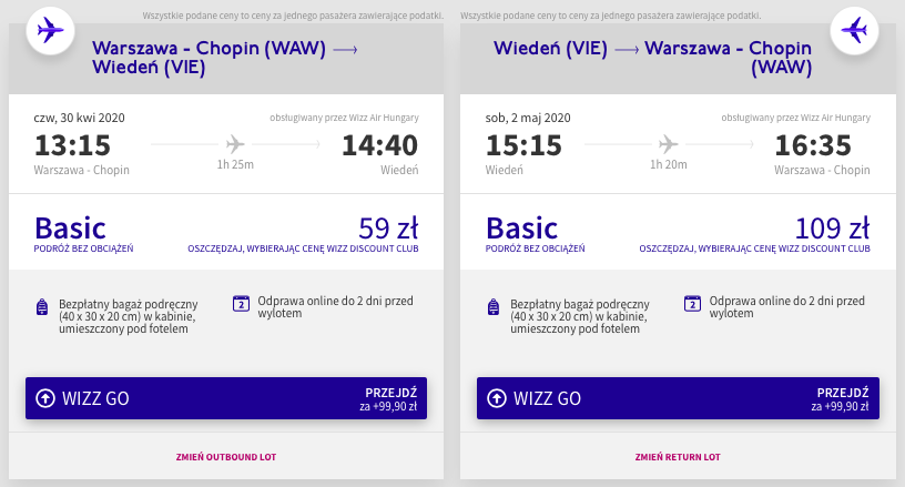 zarezerwuj loty do wiednia
