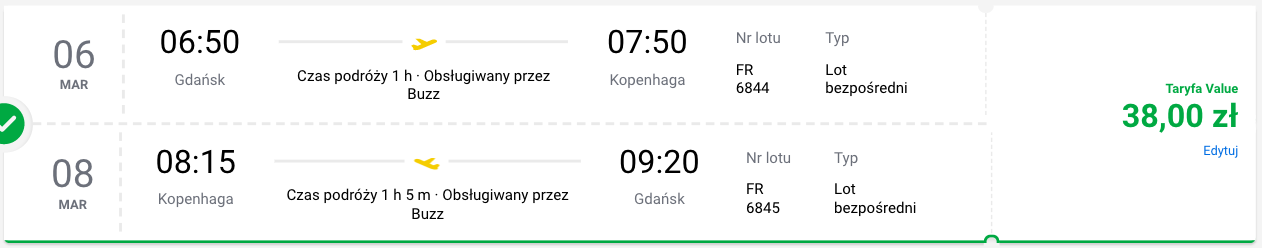 zarezerwuj loty do kopenhagi