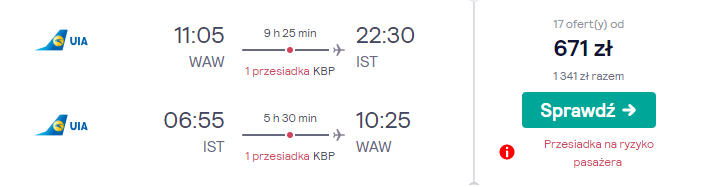 Loty do Stambułu