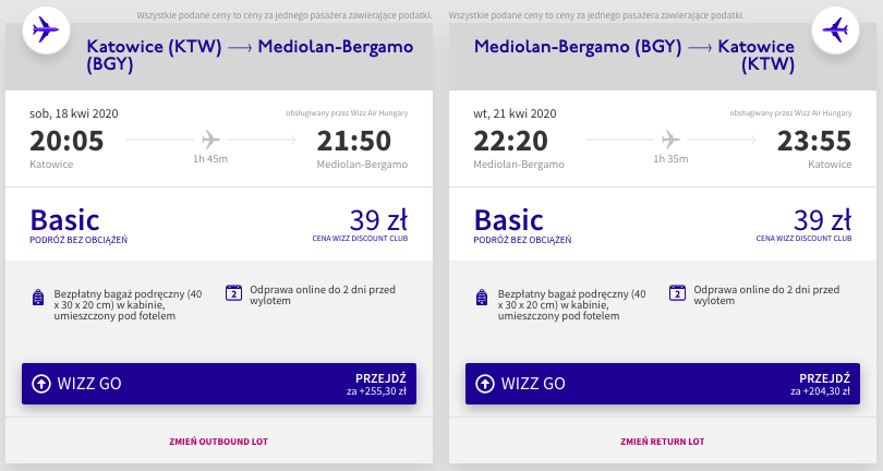 zarezerwuj loty do bergamo