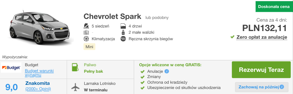 zarezerwuj auto na cyprze