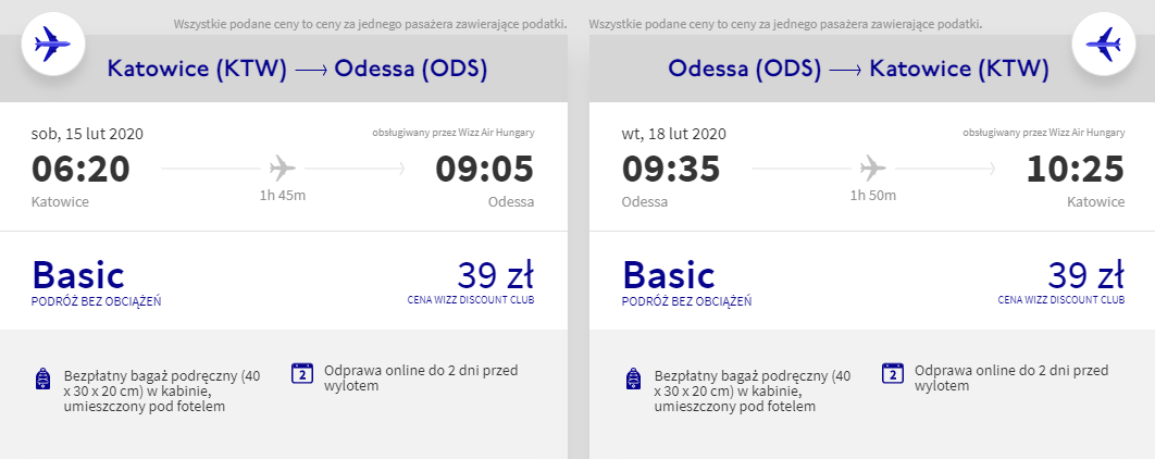Loty do Odessy