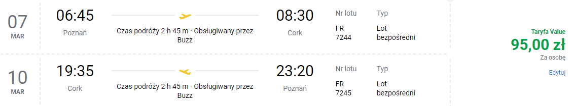 Loty do Cork