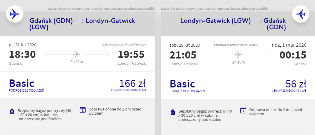 Loty do Londynu