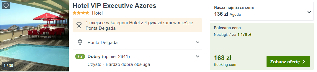 Hotel na Azorach