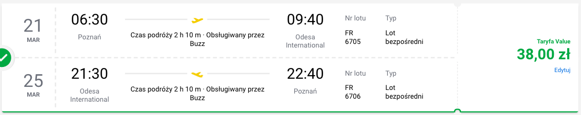 zarezerwuj loty do odessy