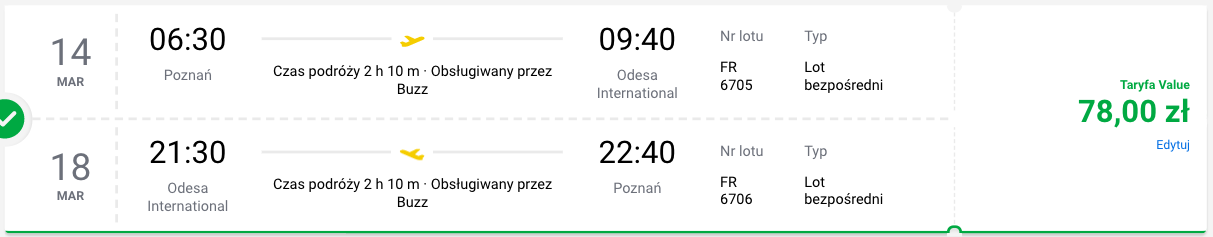 zarezerwuj loty do odessy