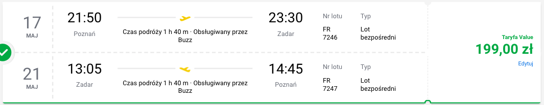 zarezerwuj loty do zadaru