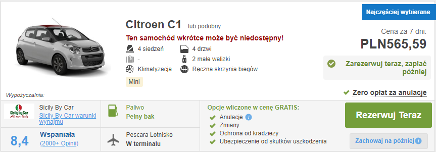 rezerwacja auta