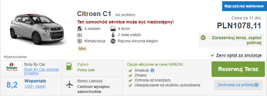 rezerwacja auta
