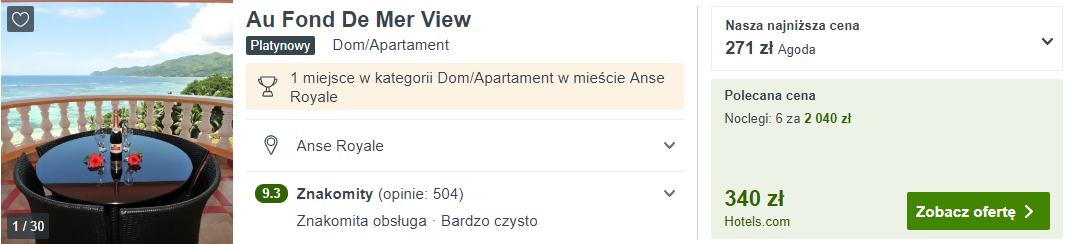 Noclegi na Seszelach