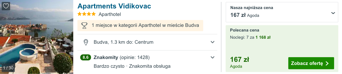 zarezerwuj hotel w budvie