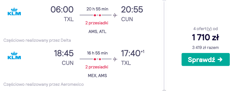 zarezerwuj loty do cancun