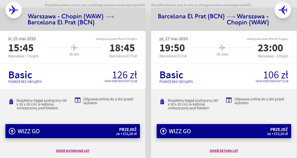 barcelona z warszawy