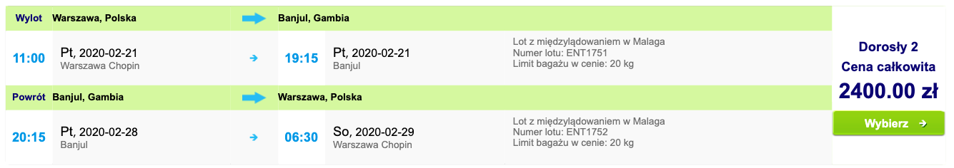 zarezerwuj loty do Gambii