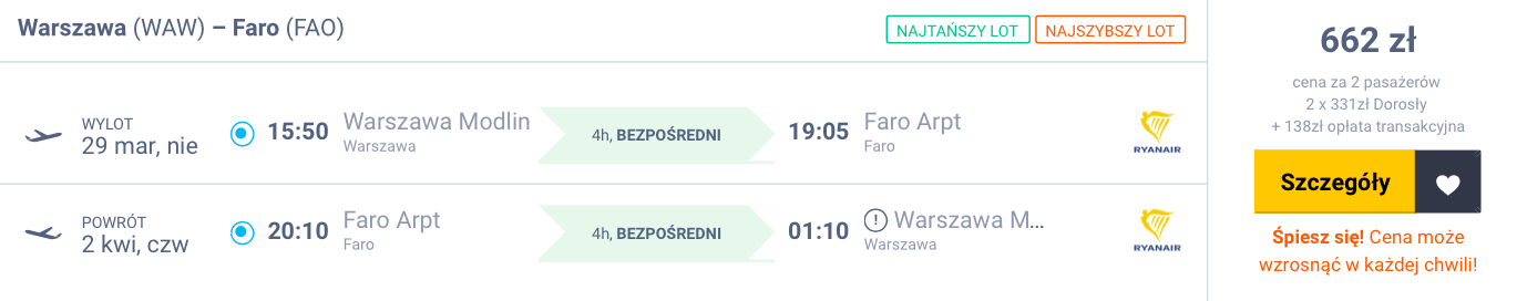 zarezerwuj loty do faro