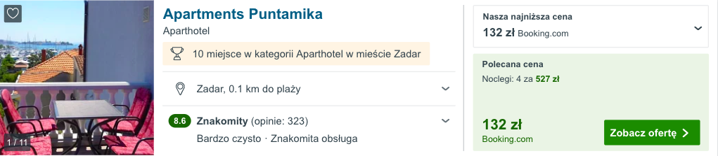 zarezerwuj hotel w zadarze