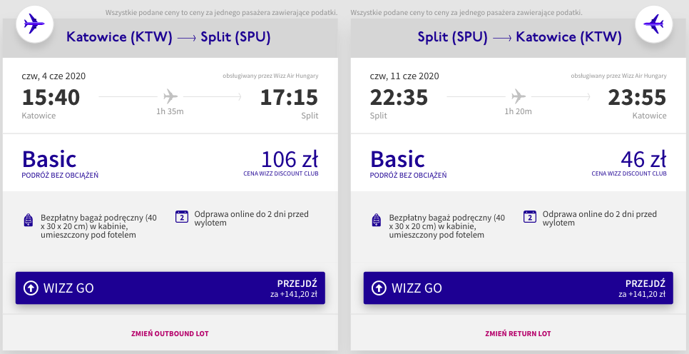 zarezerwuj loty do splitu