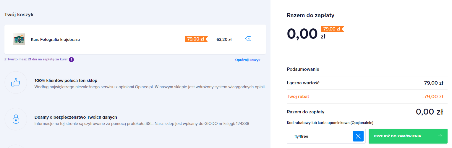 Zamówienie kursu