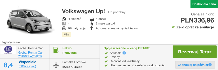 zarezerwuj auto na cyprze