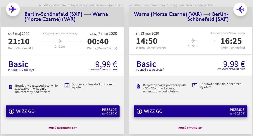 zarezerwuj loty do warny