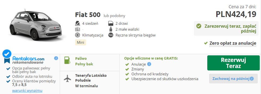 auto na teneryfie