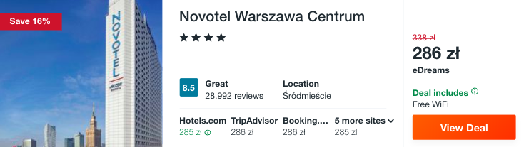 zarezerwuj hotel w warszawie