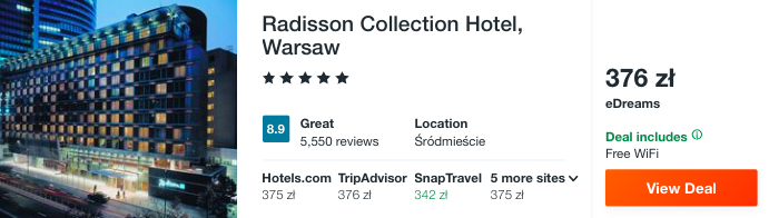 zarezerwuj hotel w warszawie