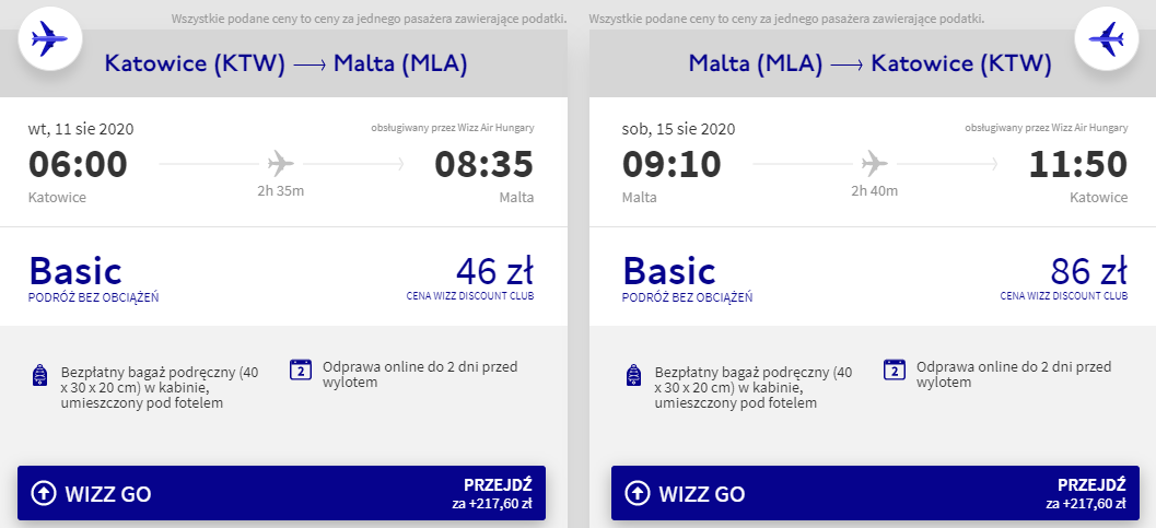 Loty na Maltę