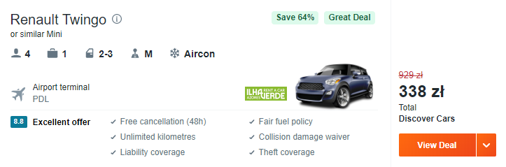 Auto na Azorach