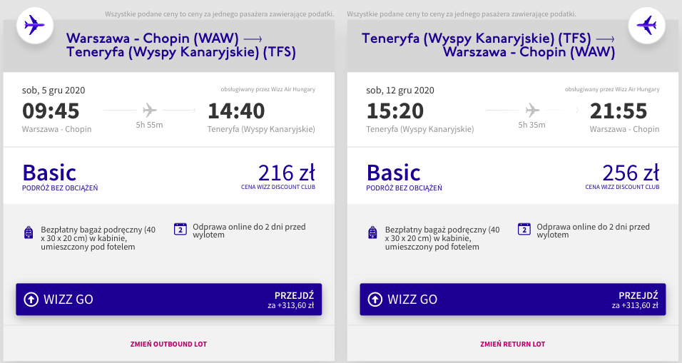 zarezerwuj loty na teneryfe