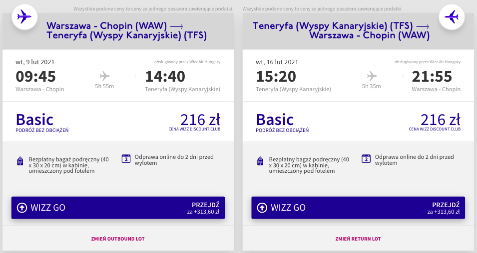 zarezerwuj loty na teneryfe
