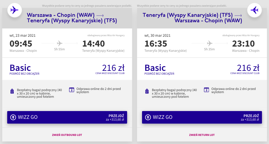 zarezerwuj loty na teneryfe