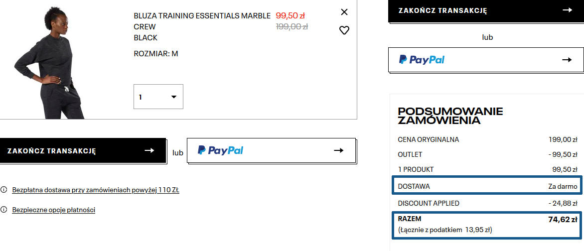 Zamówienie Reebok