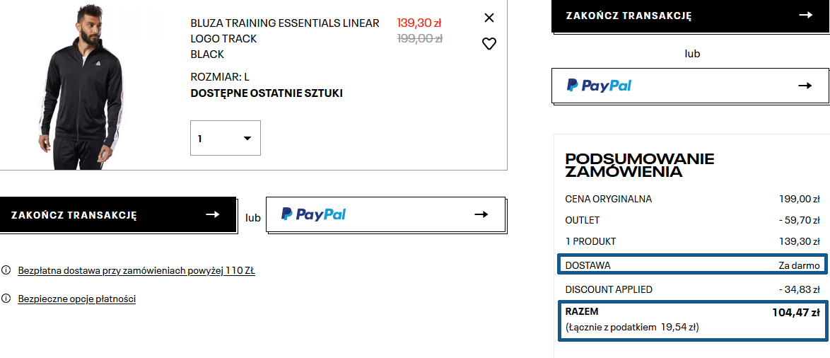 Zamówienie Reebok