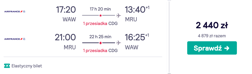 zarezerwuj loty na mauritius