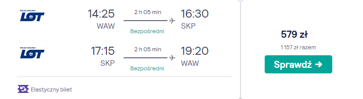 Loty do Skopje