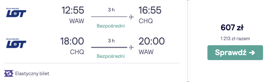 zarezerwuj loty do chanii