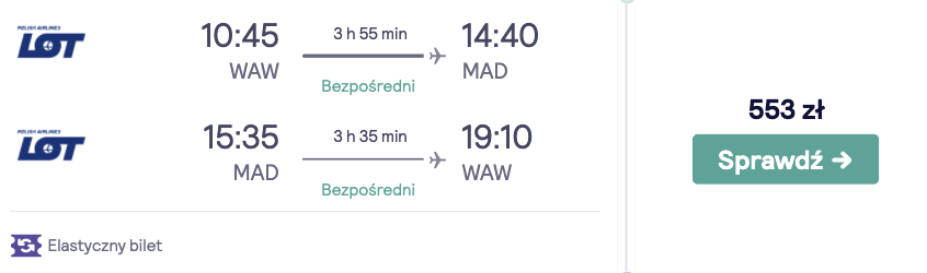 zarezerwuj loty do madrytu