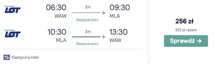 zarezerwuj loty na malte